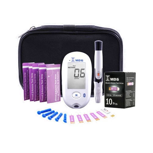 Bruno MD6 Blood Ketone & Glucose Monitoring System | Track Your Ketones & Ketogenic Diet Progress | Ketosis Test Kit with Lancing Device, 10 Keto Strips + 50 Lancets