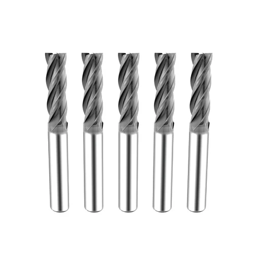 SPEED TIGER Micrograin Carbide Square End Mill - 4 Flute - ISE3/8 4T (5 Pieces, 3/8