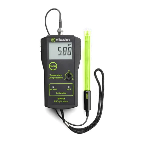 Milwaukee Instruments MW101 Standard Portable pH Meter, 0 DegreeC to 50 Degree C Temperature Range, 0.01 pH Resolution, 143