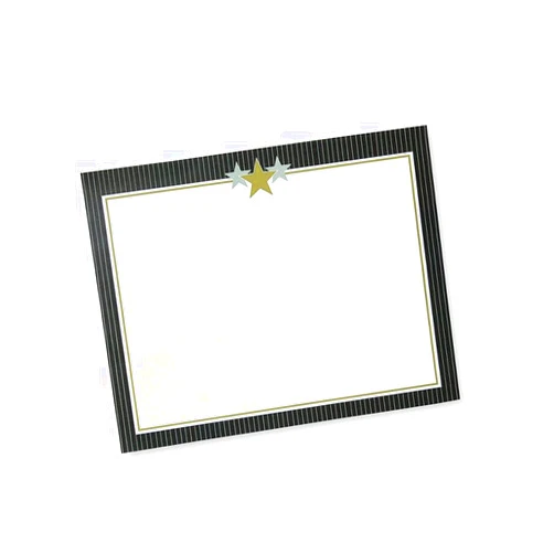 Gartner Studios Gold and Silver Stars Certificate Paper, Stationery, Foil Details, 8.5” x 11”, 25 Count