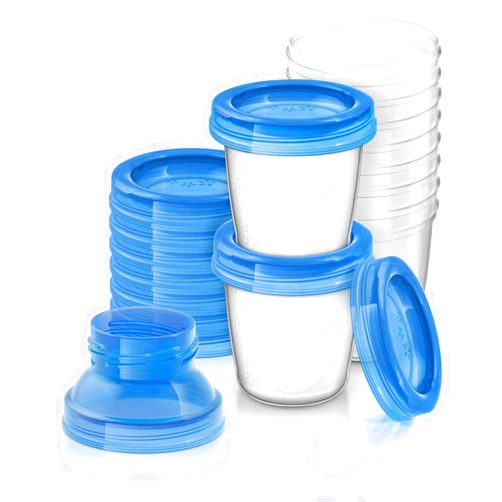 Philips AVENT Breast Milk Storage Cups And Lids, 10 6oz Containers, SCF618/10