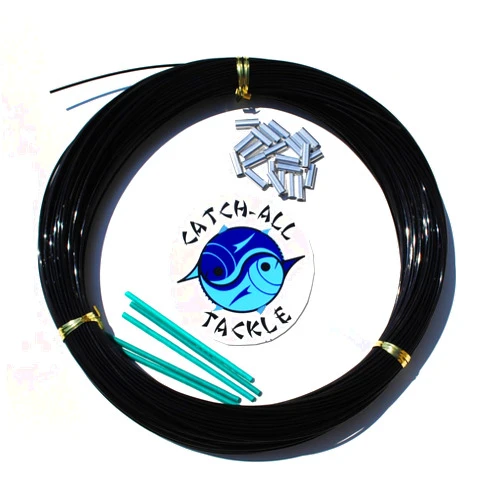 Maxtrv Monofilament Fishing Leader Kit 100yds 2.4mm-600lb Black with Loop Protectors crimps