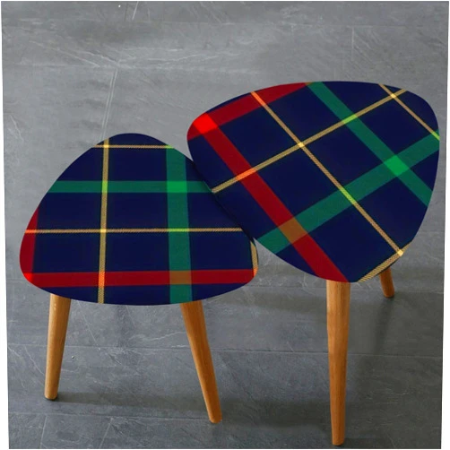 LBEAFWPQDZE Triangle Nesting Coffee Table Set of 2 Seamless Check Plaid Pattern for Modern Christmas Multicolored Dark Modern Minimalist Side Table Small End Table Leisure Tea Table Living Room Bedroom Office