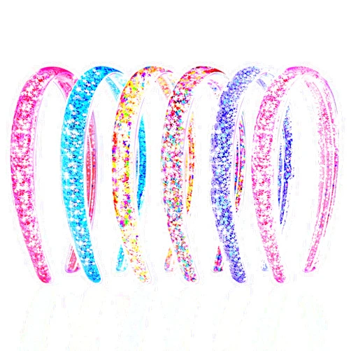Vodolo Glitter Headband for Girls,6 PCS Glitter Kids Headbands for Ages 4-12 Sparkly Head Bands for Girls Hair,Little Girl Hair Accessories(Stars&Butterfly)