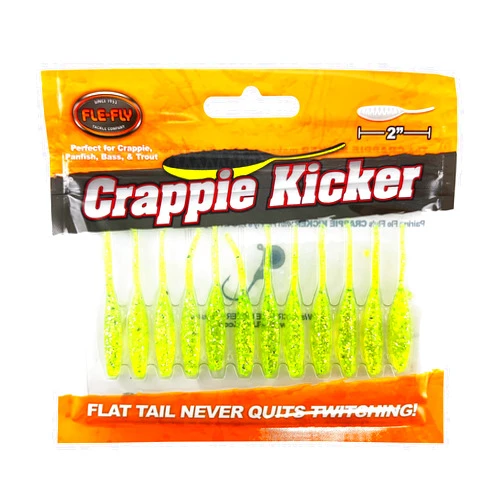 FLE-FLY Crappie Kickers Soft Plastic Baits with Thin Vibrating Tail