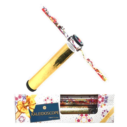 Star Magic Glitter Wand Kaleidoscope 9 Inches - Continuous Movement Kaleidoscope,Liquid Motion Kaleidoscope,Liquid-Glitter Filled Wands Kaleidoscope (Gold) in A Gift Box