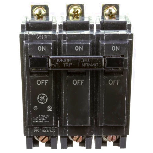 General Electric GETHQB32090 GE THQB32090 3P 90A 240V Bolt-ON CB, Black