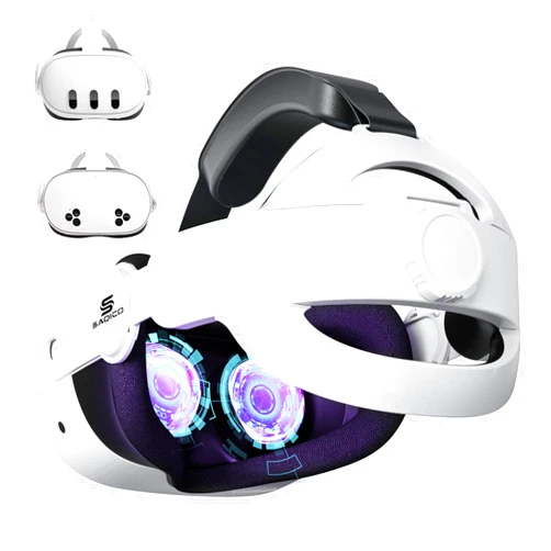 Saqico Head Strap for Meta Oculus Quest 3S/ Quest 3, Pressure-Free Elite Strap Accessories Replacement, Adjustable Headband Soft Cushion VR Headset Enhanced Comfort & Balanced Fit for Longer Immersion