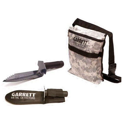 Garrett Metal Detectors Garrett Edge Metal Detector Digger with Sheath and Camo Finds Pouch Combo