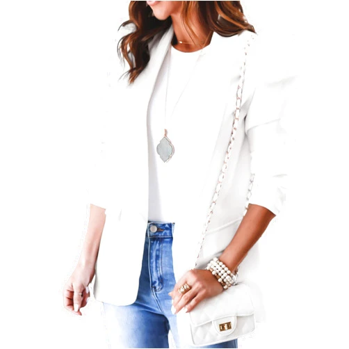 KIRUNDO Women's 2026 Spring Fall Casual Blazers Puff Sleeve Lapel Open Front Work Suit Office Blazer Jackets with Pockets