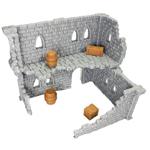 Extruded Gaming Building Ruins Set 2A