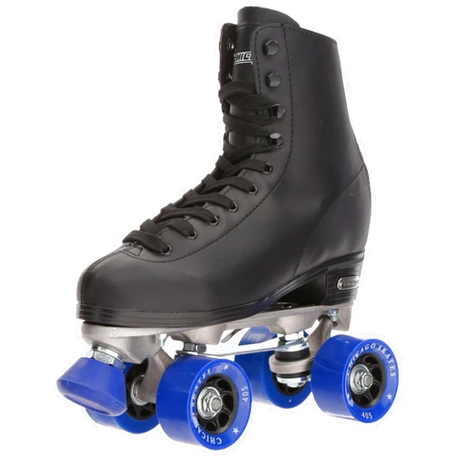 CHICAGO Skates Premium Black Quad Roller Skates for Boys and Men Beginners Classic Adjustable High-Top Design for Indoor or Outdoor Skates and Roller Derby