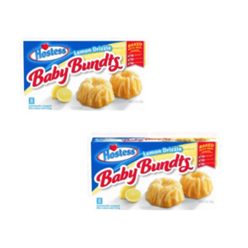 Generic HOSTESS Baby Bundts, Lemon Drizzle Cakes, 8 Count, 10 oz (2 Pack - 16 Bundts in Total)