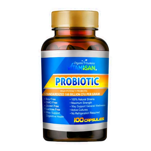 VITAMISAN Probiotics for Women, Probiotics for Men and Adults, Natural, Shelf Stable Probiotic Probiotic Supplement with Organic Prebiotic, Acidophilus Probiotic 100 caps