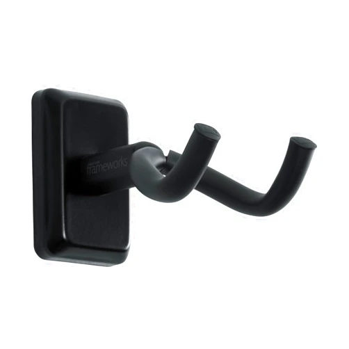 Gator Frameworks Acoustic/Electric Guitar Wall Hanger with Black Mounting Plate (GFW-GTR-HNGRBLK)