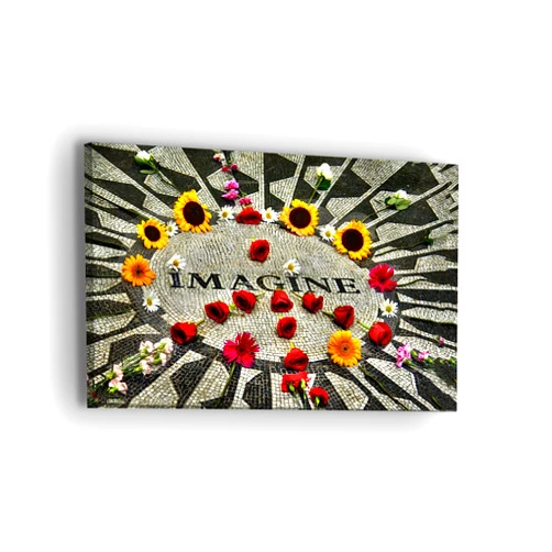 United Streets of Art Imagine Strawberry Field New York Canvas Wall Art - New York Series - Professional Quality Print Gallery Wrap Modern Home Decor - Ready to Hang - Made in USA