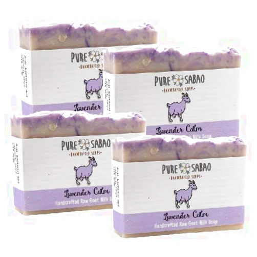 PURE SABAO Lavender Calm – Goat Milk Soap - 4 pack