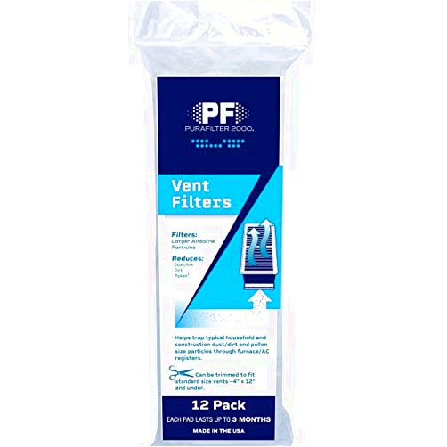 Protect Plus Industries Protect Plus 6029520 12 x 4 in. Purafilter 2000 Rectangular Vent Filter - Pack of 12