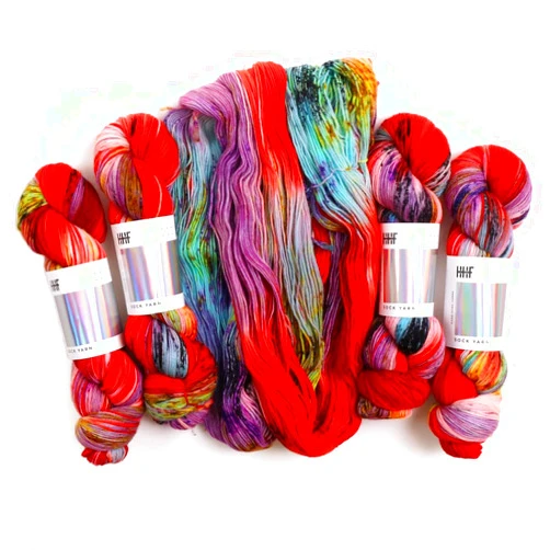 Dttra Hedgehog Fibres - Sock Yarn - 1 (One) Skein, 100g / 3.5 oz (Hibiscus)