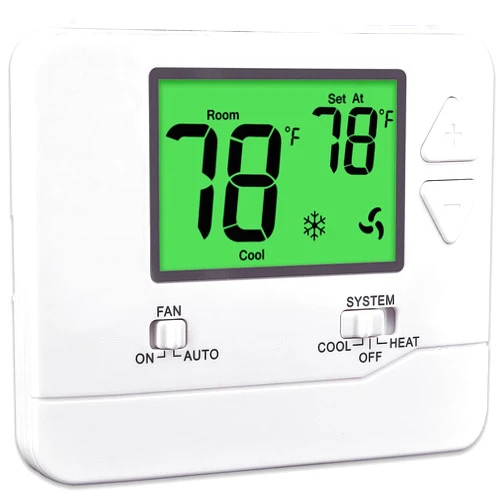 Suuwer Non-Programmable Thermostats for Home 1 Heat/1 Cool Single-Stage Systems (Green Backlight)