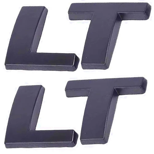 YUGEYE 2PCS Chrome Lt Letter Nameplate Emblems Badges Compatible with 2007-2015(Balck)