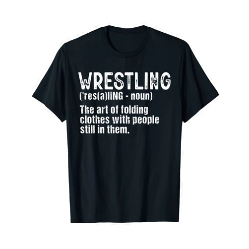 Funny Wrestling Definition Coach and Student Gifts Unisex Adult Wrestling T-Shirt, Black, X-Small, Short Sleeve, V-Neck