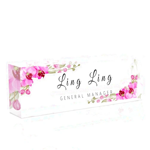 LING Ling's Design Desk Name Plate Personalized, Acrylic Name Plate,Custom Name Plates for Office Gifts,Desk,Teacher,Employee Appreciation Gifts