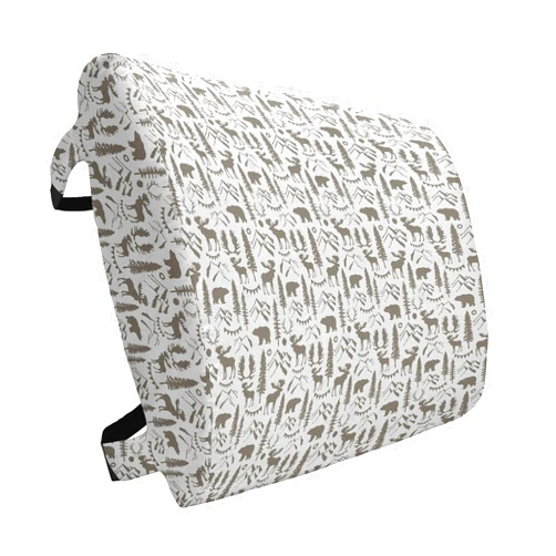 Ambesonne Northwoods Lumbar Back Support Pillow, Forest Elements with Bear Moose Trees and Mountains Wildlife Nature Theme, High Density Foam for Office Chairs Car Seats, 14