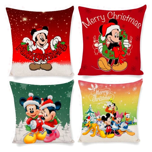 LAYINUSG Pack of 4 Cute Cartoon Pillow Covers Cushion Case Throw for Couch Sofa Bedding Home Decorative Pillowcases 18x18 in