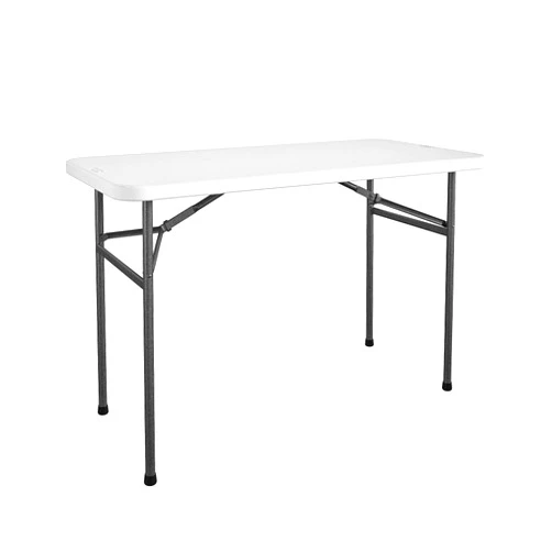 COSCO 4 ft. Straight Folding Utility Table, White, Indoor & Outdoor, Portable Desk, Camping, Tailgating, & Crafting Table