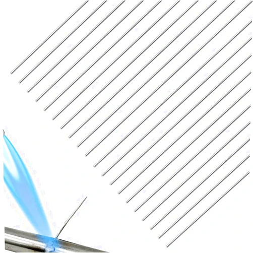 SKYPRO 20Pcs Aluminum Welding Rods 0.06 x 19.68 Inch Universal Low Temperature Welding Cored Wire Easy Melt Aluminum Brazing Rods with Flux for Electric Power, Drill Tap Polish