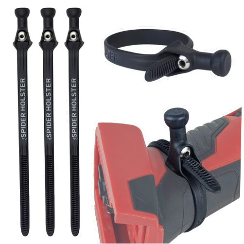 Spider Pro Tool Grips - Pack of 3 - Universal Tool Handle add-on for use with Spider Tool Holsters - Compatible with Pneumatic Nailer, Power Drill, Impact Driver, reciprocating Saw, Flashlight,and More!
