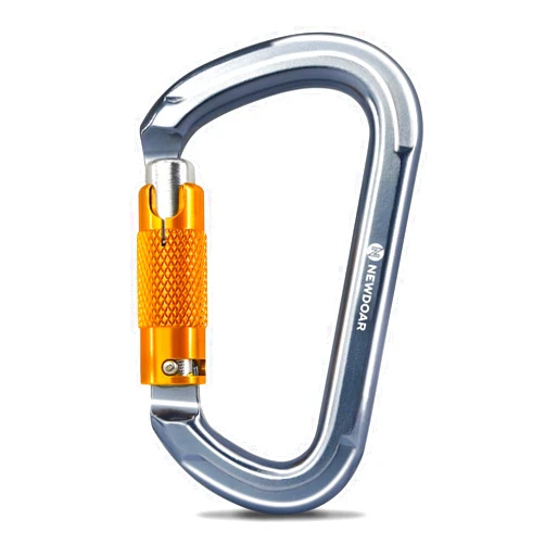 NewDoar 28KN UIAA & CE Certified Auto Climbing Carabiner Professional Heavy Duty Caribeaner for Rappelling D-Shaped
