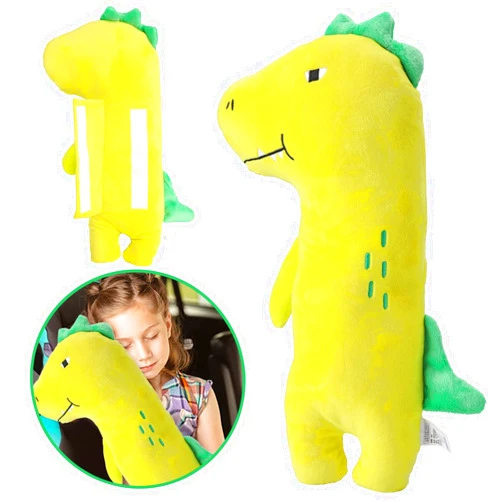 Barelove Seat Belt Cover Pillow for Kids, Car Seatbelt Cushion Shoulder Neck Support Protector Pad, Soft Stuffed Travel Vehicle Safety Belts Strap Pillow for Child Headrest, Christmas Gifts (Dinosaur)