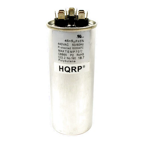 HQRP 45uf 5uf 370-440V Dual Run Capacitor Works with CBB65 AC Electric Motor Start HVAC Blower Compressor Furnace 45MFD 5MFD CBB65-R Z97F9851 97F9851 27L889