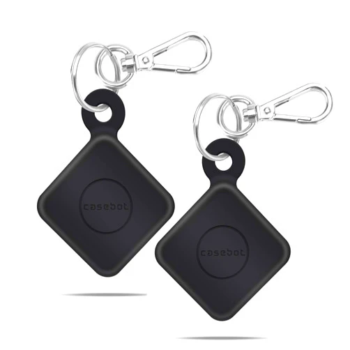 Fintie [2 Pack] Fintie Silicone Case with Carabiner Keychain for Tile Mate (2020 & 2018), Anti-Scratch Lightweight Soft Protective Sleeve Skin Cover, Black
