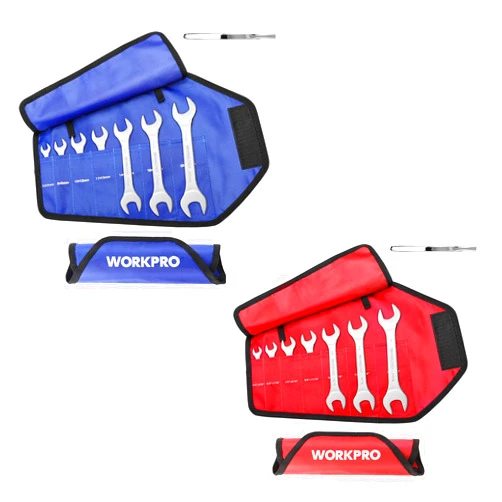 WORKPRO Metric and SAE Super-Thin Wrench Set, Ultra-Slim Open End Thin Wrenches Set with Roll-up Organizer Pouch, for Thin Nuts, Narrow Spaces