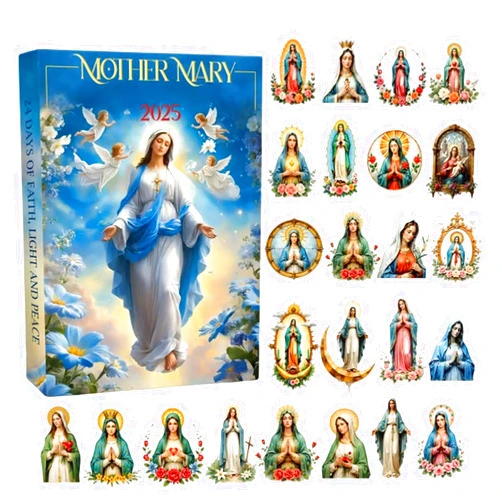 Generic Mother Mary Advent Calendars 2025, 24 Days Virgin Mary Ornaments Christmas Countdown Calendar, Religious Catholic Mother Marys Pendants Advent Calendars, Christian Virgin Marys Christmas Decorations