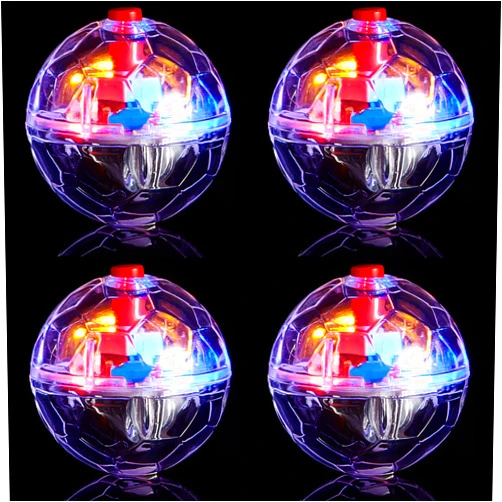 Frienda 4 Pieces Ghost Hunting Cat Ball Motion Light up Cat Balls LED Motion Activated Pet Ball Motion Light up Interactive Toys Pet Glowing Mini Running Exercise Ball Toys(Transparent)