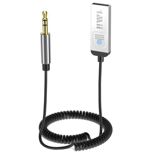 1Mii Aux Bluetooth 5.4 Adapter for Car, USB Powered to 3.5mm Jack Bluetooth Receiver for Car Audio Home Stereo, Wireless Audio Kit for Hands-Free Calls and Wireless Music Streaming, Plug and Play