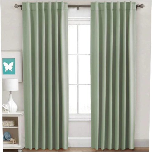 H.VERSAILTEX Blackout Curtains Thermal Insulated Window Treatment Panels Room Darkening Blackout Drapes for Living Room Back Tab/Rod Pocket Bedroom Draperies, 52 x 84 Inch, Light Sage, 2 Panels