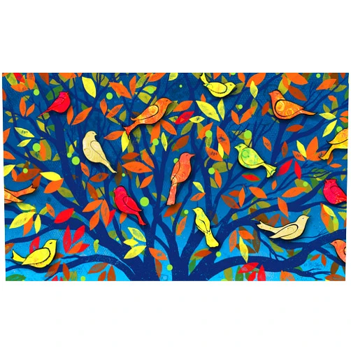 Toland Home Garden 800435 Colorful Birds Bird Door Mat 18x30 Inch Fall Outdoor Doormat for Entryway Indoor Entrance