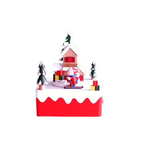 Acofuns Christmas Wooden Music Box Christmas Skier Musical Box for Her,Musical Box Smart Castle Toy Birthday Present for Lover Friends and Children