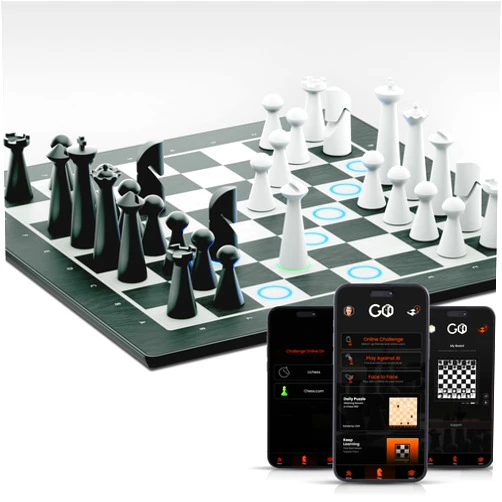 GoCube GoChess Mini - AI Electronic Chess Board Game, Light Up Chess Set for Adults & Kids for All Skill Levels with Online Play App - Perfect as a Gift for Smart Board Games Lovers