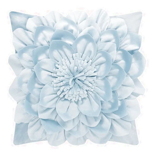 OiseauVoler 3D Flower Throw Pillow Covers Decorative Cushion Cases Soft Velvet Pillowcases Home Couch Car Bed Room Decor 18 x 18 Inch Blue