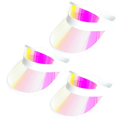 Jmkcoz 3 Pack Sun Visor Hats Women Men Clear Colored Plastic Tennis Beach Sport Cap Adjustable Golf Sunhat Headwear