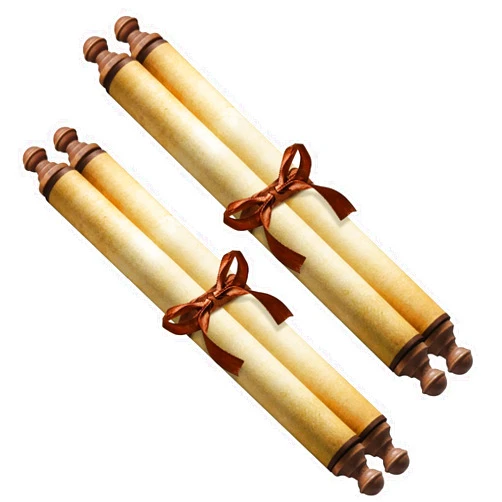 Makevivi 2 PCS Blank Scrolls Paper with Wood Rods 9.5 x 31.5 inches for Naughty or Nice List, Writing, Wedding Vows, Invitation, Love Letter, Cosplay Prop, Renaissance (Style 2)