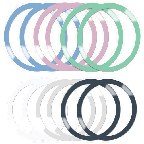 CKANDAY 12 Pieces Magnetic Wireless Charger Universal Metal Rings with Sticker, 6 Colors, Ultra Thin Metal Rings Compatible with MagSafe Wireless Charger Car Charger on Most Smartphone