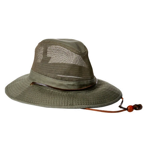 Dorfman Pacific Co. Men's Garment Washed Twill Safari with UV Mesh