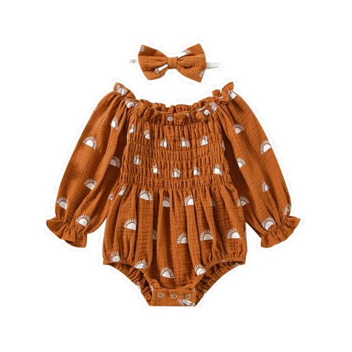 LIOMENGZI Newborn Baby Girl Boy Sweatshirt Romper Floral Printed Jumpsuit Bodysuit Cute Romper Outfits One Piece Outfits